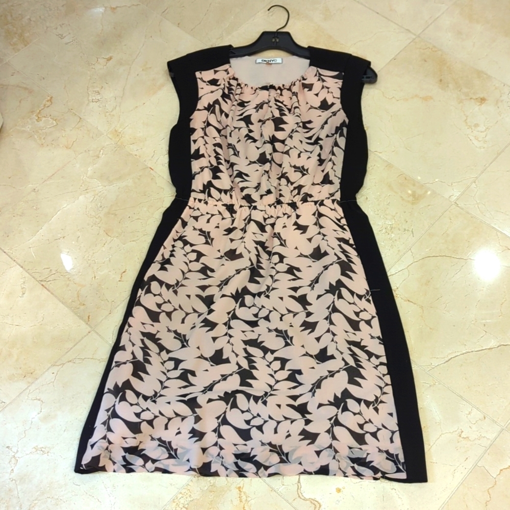DKNY black and beige pink dress Size 4 US